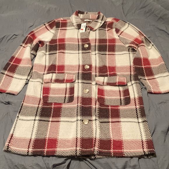 Maurices Jackets & Blazers - Maurice’s Plaid Women's Duster Red/Brown/Cream in color. So SOFT and NWT !
